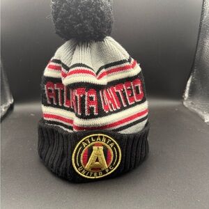 New Era Kids Pom Beanie - Black, Gray, Red, and Gold